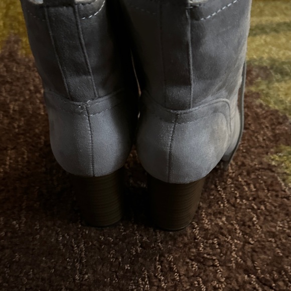 Journee Collection Gray Lace-Up Boots - Picture 6 of 9